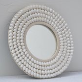 Schelpen spiegel rond - wit 40 cm