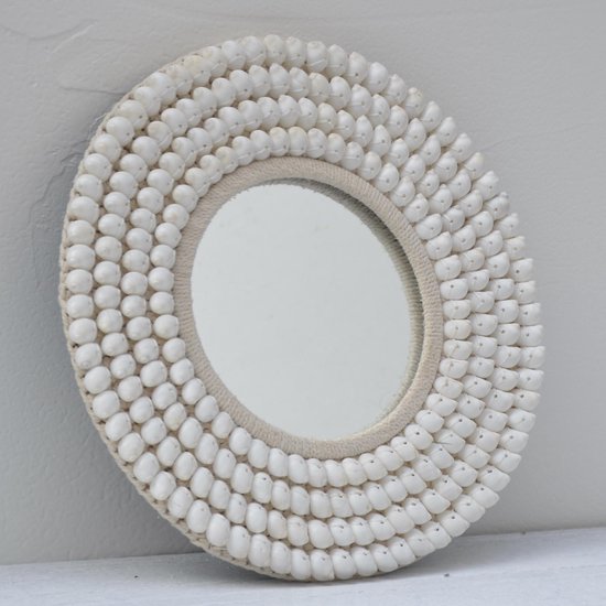 Miroir coquillage rond - blanc 40 cm | bol
