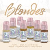Perma Blend Blondes Set | 1/2oz | pigmenten voor wenkbrauwen | Made in USA | Tattoo Inkt | Premium Permanent Makeup Cosmetic Pigments