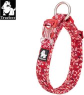 Truelove halsband - Halsband - Honden halsband - Halsband voor honden – Rood bloem - M