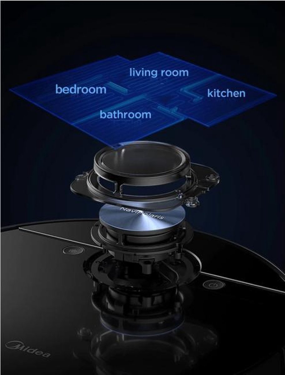 Midea M7 Robotstofzuiger met Dweilfunctie 4000Pa Zwart - afbeelding 3