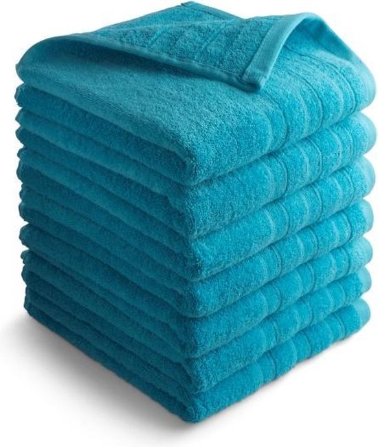 Seashell Luxor Hotel Handdoek - Turquoise blauw - 7 stuks - 50x100cm