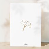 Poster bloeien | Illustratie Tekenen Woonaccessoires Muurdecoratie Woonkamer Wenskaart | Tijdloos cadeau (13x18)