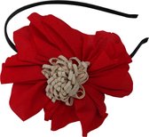 Jessidress® Haarband Dames Haar diadeem met chique haarbloem - Rood