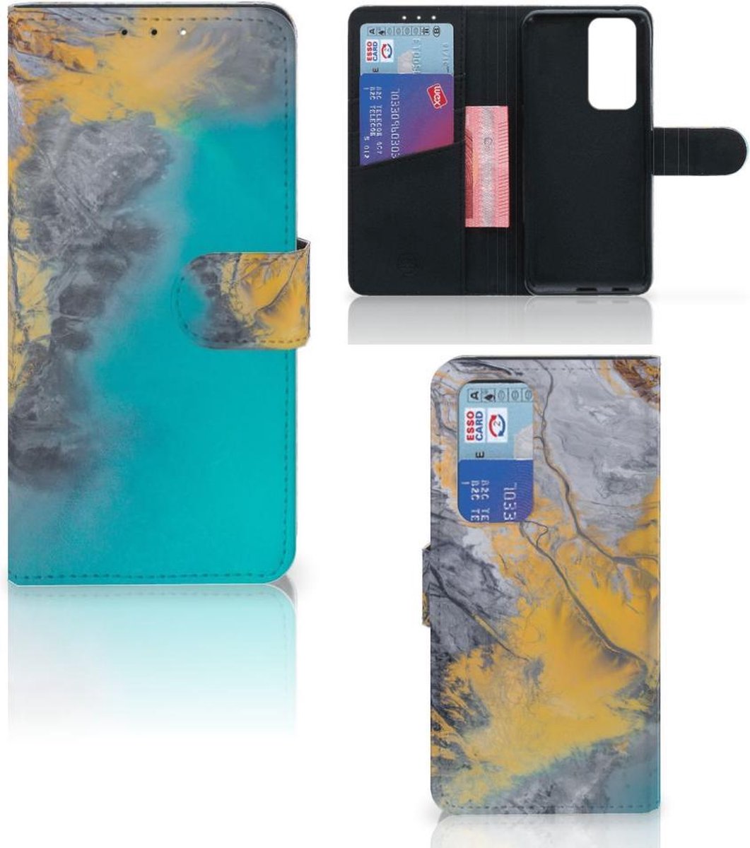 OPPO Find X3 Neo 5G Bookcase Marble Blue Gold