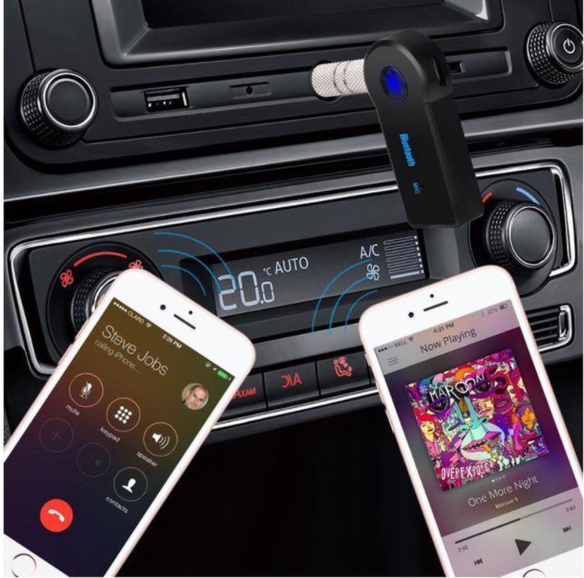 3.5mm/0.14in Car Aux Audio Cable Wireless Bluetooth Receiver
