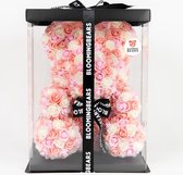 Bloomingbears Rose Bear - Rosebear - Rozen Beer - Rozenbeer - Roosbeer - Teddybear Rozen - Multicolor 40cm - Inclusief Giftbox en Giftcard van Bloomingbears - Limited Edition