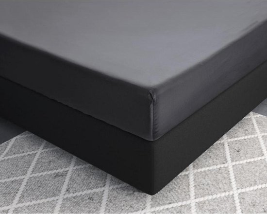 Primaviera Deluxe Satin - Hoeslaken - 200 x 220 - Anthracite