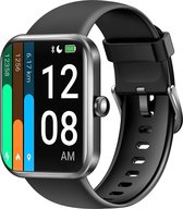 Smartwatch Dames Heren en Kinderen - Watch geschikt voor Samsung en Apple - Watch geschikt voor Huawei - Zwart