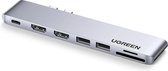 UGREEN USB C Hub pro voor Apple Macbook Pro / Air als uitbreiding van poorten - 2x USB 3.0 poort - 2x HDMI aansluiting - SD/TF kaart lezer