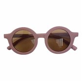 Kinderzonnebril - model 2022 - rond model - UV400 protectie – Dark Pink - Oud Roze - Bruine lens - 2 tot 6 jaar - Kinderen  - Baby en Peuter - sunglasses - nieuwste kleuren 2022
