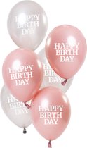 Folat - Ballonnen Glossy Pink Happy Birthday (6 stuks)