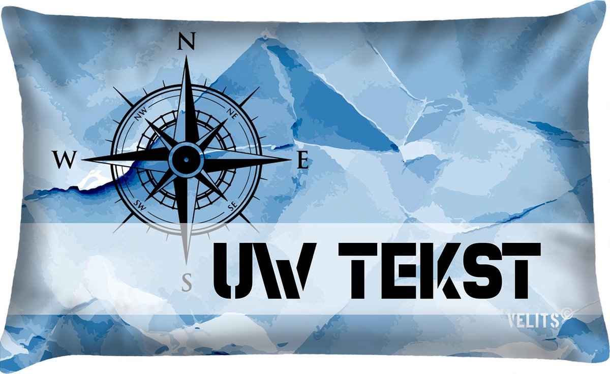 Sierkussen - Buitenkussen Waterafstotend Bootkussen Met Eigen Tekst - Multicolor - 60 Cm X 40 Cm