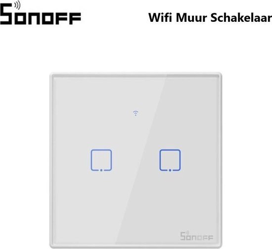 Sonoff - WiFi + RF - Serie schakelaar - Wit - 2-Gang Touchschakelaar -  Glazen paneel -... | bol