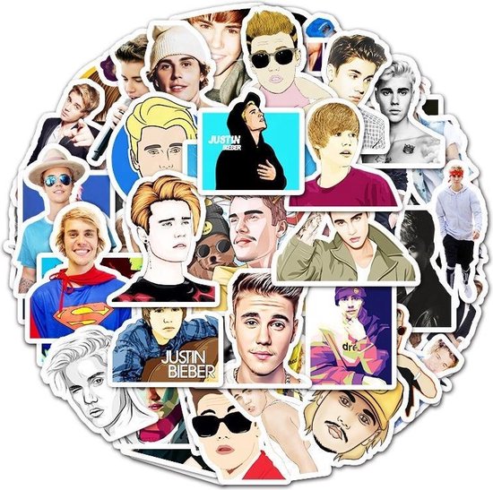 Justin Bieber stickers - 50 stuks - Justin Bieber Vinyl - Justin Bieber merch