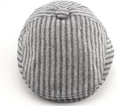 Flatcap heren casual streep grijs maat 58 - newsboy cap platte pet