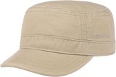 Stetson katoenen army cap cadet cap zomerpet kleur beige zand UV protectie 40 plus maat XXL grote maat