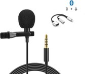 DrPhone - PX3® Lavalier Microfoon met Clip + Bluetooth 2 in 1 Splitter 3.5mm Jack - Geschikt Voor Apple iPhone / iPad