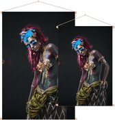 Geverfde vrouw,  - Foto op Textielposter - 120 x 180 cm