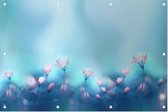 Bloemen in het blauwea licht - Foto op Tuinposter - 225 x 150 cm