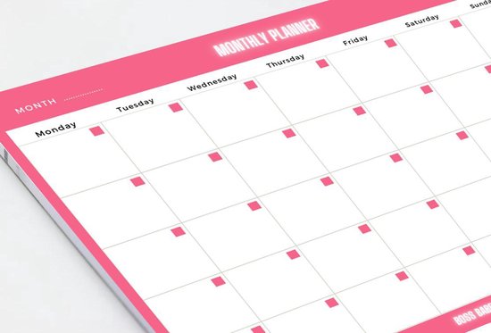 Maandplanner ongedateerd, DIN A4, 50 vellen, blauw, blok om te Maandplanner ongedateerd, DIN A4, 50 vellen, blauw, blok om te