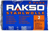 RAKSO Staalwol - 8 pads - 2 Middel