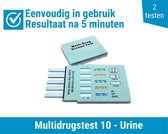 Multidrugstest 10 - Urine dip test - 2 stuks - thuis testen op 10 soorten drugs