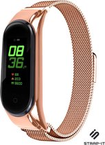 Milanees Smartwatch bandje - Geschikt voor  Xiaomi Mi Band 6 Milanese band - rosé goud - Strap-it Horlogeband / Polsband / Armband