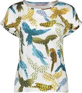 Geisha T-shirt Top 13377 20 Off-white/green Combi Dames Maat - M