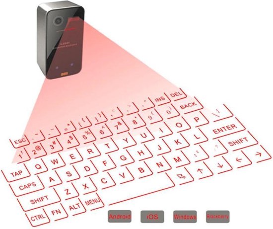 Bouwen op spontaan idee draadloos laser toetsenbord - Virtual keyboard - LED laser projectie - Voor  Windows,... | bol.com
