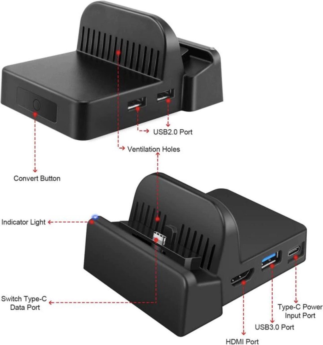 Mini Portable Dock Station voor Nintendo Switch bol