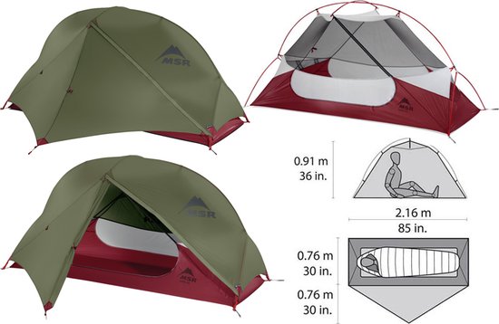 Msr Hubba Nx V6 Tunneltent - Groen - 1 Persoons van MSR — afbeelding 4
