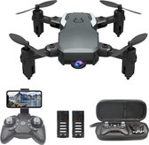 drone met camera - ZINAPS Mini Drone met 1080p HD Camera, Foldable RC Quadcopter via App of 2,4 GHz afstandsbediening, 360 ° rotatie, Volg de vliegroute, 2 batterijen, Kids’ Toy Gifts, Black