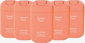 HAAN Hydrating Hand Sanitizer - Handzeep - Desinfecterend - 5pack Sunset Fleur Spray 30ml - Navulbaar