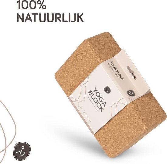 Yoga - Yoga blok - Yoga Blok Kurk - van 100% natuurlijk kurk - te gebruiken voor verschillende yoga en sport oefeningen - ideaal voor de beginnende yogi & yogini — afbeelding 2