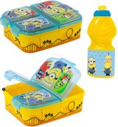 Minions 3 vaks broodtrommel + drinkfles 400 ml