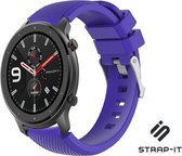 Siliconen Smartwatch bandje - Geschikt voor  Xiaomi Amazfit GTR silicone band - paars - 47mm - 47mm - Strap-it Horlogeband / Polsband / Armband