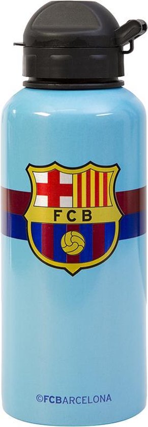 Barcelona aluminium fles lichtblauw bidon beker kinderen voetbal |