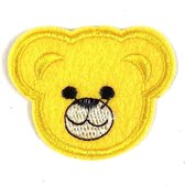 Beer Beren Teddy Strijk Embleem Patch Geel 5.6 cm / 4.6 cm / Geel