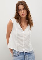 Mango Blouse Plumetis Katoenen Top 17081082 01 Dames Maat - L