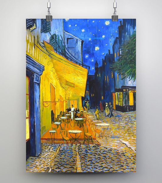 Poster Terras bij nacht - Vincent van Gogh