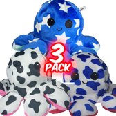 Ultrasativa® Octopus Knuffel Mood - 3 Pack - Omkeerbaar - Knuffel