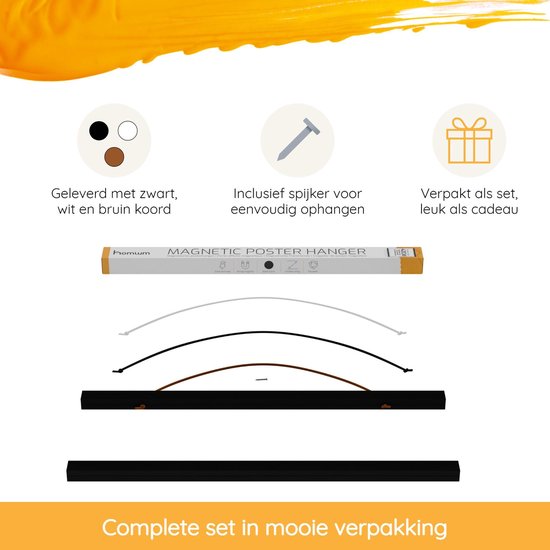 Homium Poster Homium - Bois - Zwart - Avec Fermeture Magnétique - 42cm