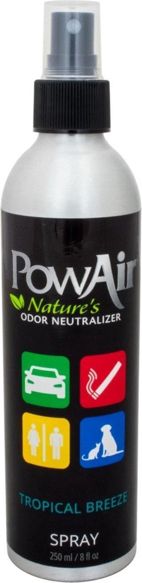 PowAir Spray - Tropical Breeze - Geurverwijderaar - Katten stank verwijderaar - 250 ml
