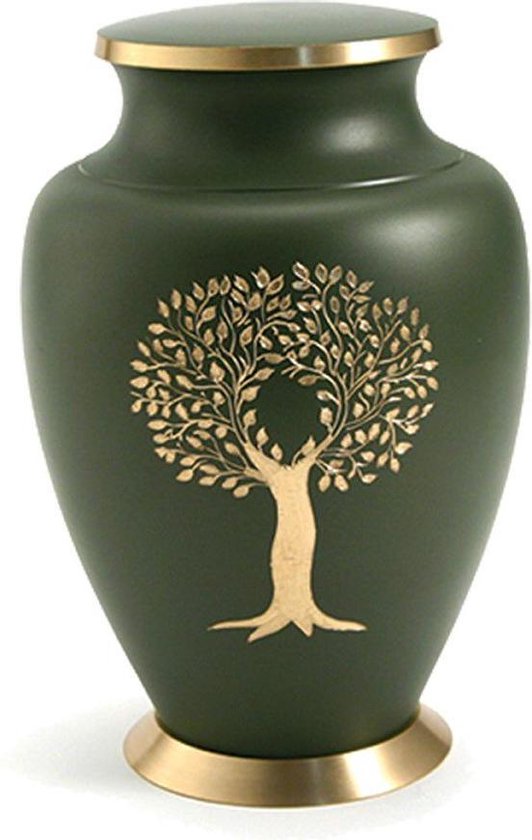 bronzen urn met levensboom