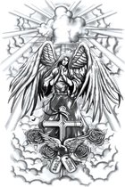 Rug tattoo sky angel - plaktattoo - tijdelijke tattoo - 48 cm x 34 cm (L x B)