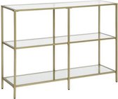 Segenn's  gaaf Consoletafel - Bijzettafel - wandtafel - Dressoir - Glazen Tafel - Bijzettafels - Salontafel - Goud 100 x 30 x 73 cm (L x B x H)