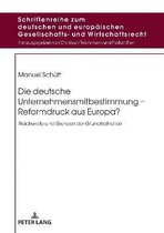 Schriftenreihe Zum Deutschen Und Europ�ischen Gesellschafts- Und Wirtschaftsrecht-Die deutsche Unternehmensmitbestimmung - Reformdruck aus Europa?