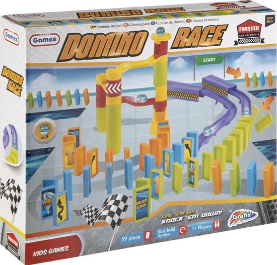 Grafix Domino | 59 pièces | construisez facilement une belle piste de  dominos ! | bol