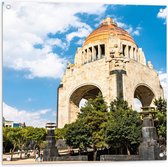 Tuinposter – Monument voor de Revolutie Mexico-Stad, Mexico - 80x80cm Foto op Tuinposter  (wanddecoratie voor buiten en binnen)